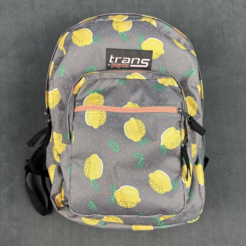 Trans JanSport School Backpack Book Bag Laptop Student Lemons Fruit Rare